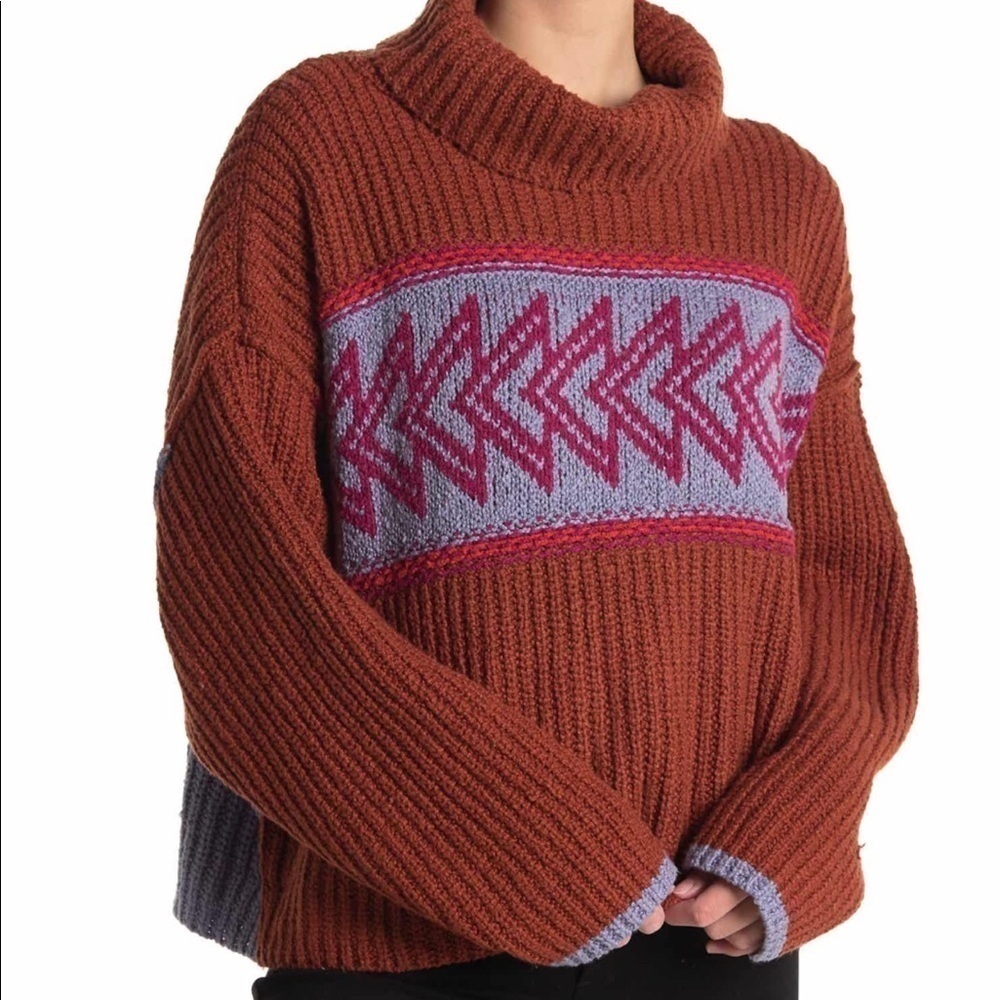 Free People‎ Greater Than Cowl Neck Pullover Long Sleeve Sweater Size XS Women